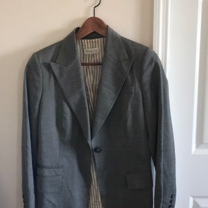 Massimo Dutti Taupe double flap women’s blazer